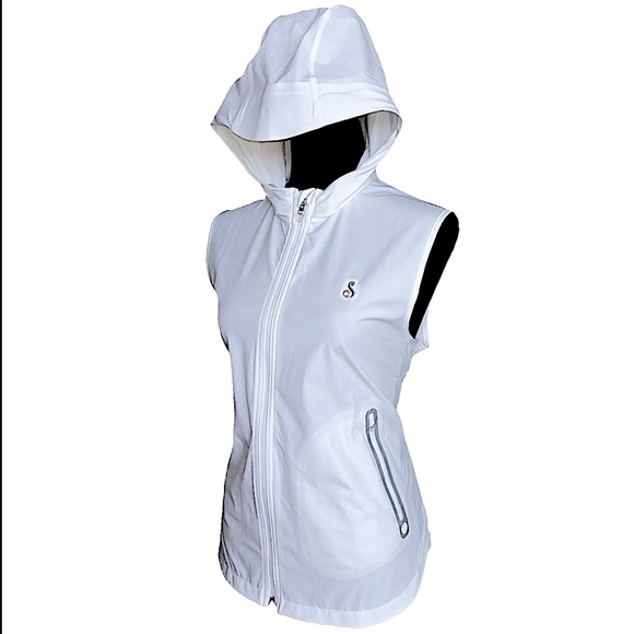 Peter Millar Tops - PETER MILLAR White Hooded Zip Golf Vest Outerwear Women’s XL NWT’s!!
